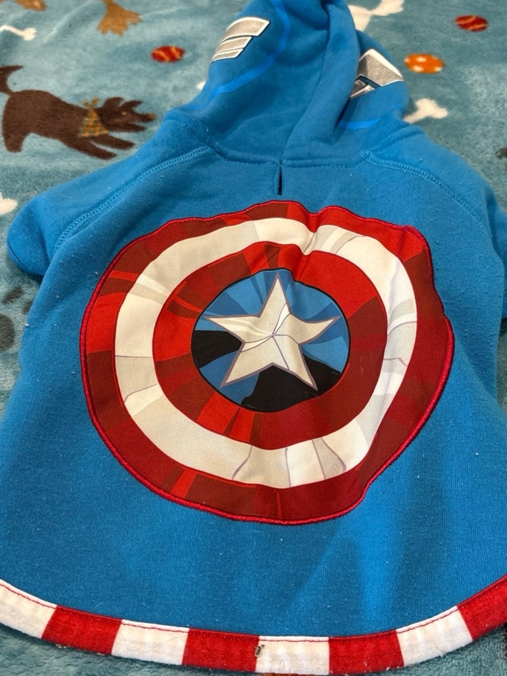 Pet tee Blue Captain Shield Costume Hoodie medium